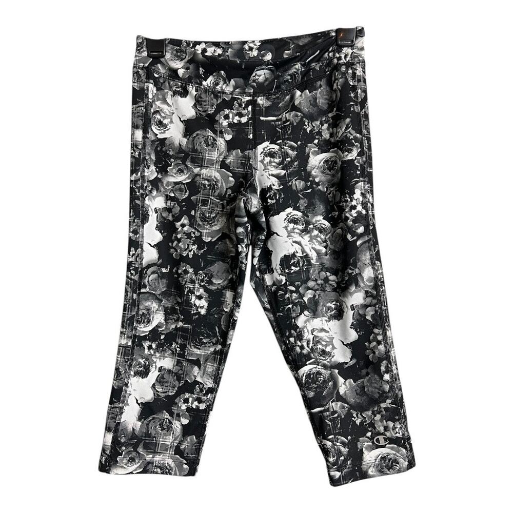 Champion Womens Athletic Capri Pants S Small Floral Workout Gym Running Yoga